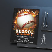 野球ゲームタイムバースデーパーティー 招待状