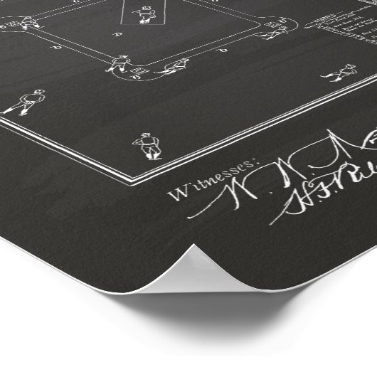 野球ゲーム1887特許アートシャルボード ポスター (角)