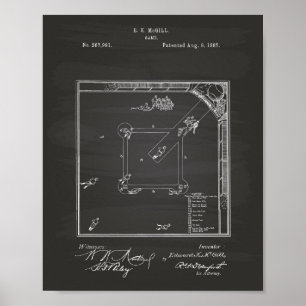 野球ゲーム1887特許アートシャルボード ポスター