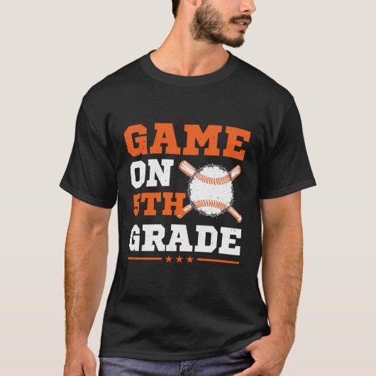 野球ゲーム5年生新学期かわいいスポ Tシャツ (正面)