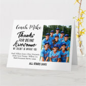 野球コーチのギフトのシーズン終了 カード (黄色い花)