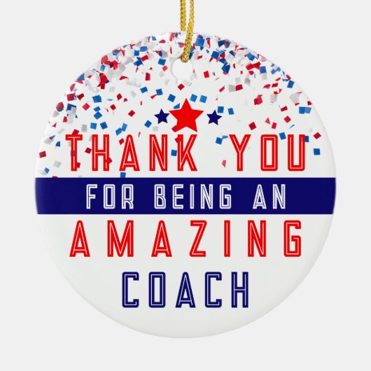 野球コーチのクリスマスツリーの装飾 セラミックオーナメント (正面)