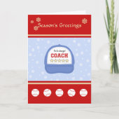 野球コーチのクリスマスホリデーカスタムの挨拶 シーズンカード (正面)