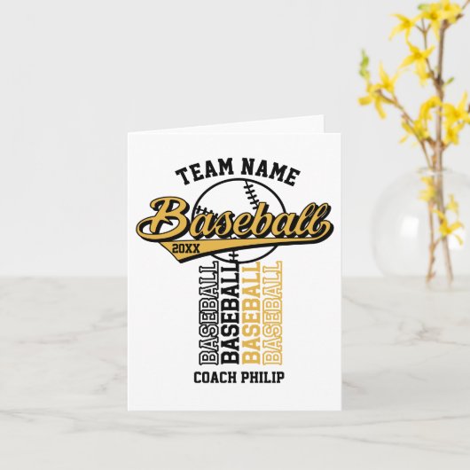 野球コーチのチームのシーズンギフト引退の終了 カード (黄色い花)