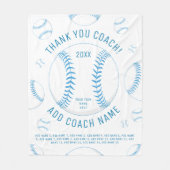 野球コーチのブルーチームプレーヤーの名前ありがとう フリースブランケット (正面)