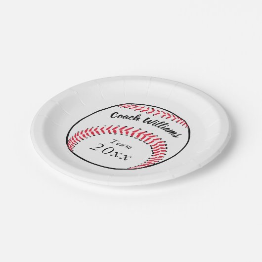 野球コーチの名前、チームと年を追加 ペーパープレート (アングル)