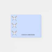 野球コーチはパーソナライズされたこうもりブルーを渡った ポストイット (正面)