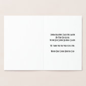 野球コーチまたはスポンサーバンケットカード 箔カード (内部)