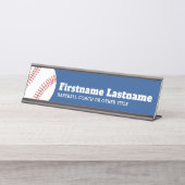 野球コーチまたは先生-モダンスケッチ デスクネームプレート (正面)