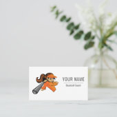 野球コーチガールウィメンキュート写真オレンジおもしろい 名刺 (スタンド正面)