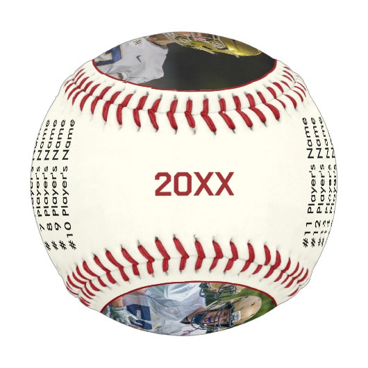 野球コーチギフト、チームフォト、コーチフォト 野球ボール (裏面)