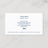 野球コーチクロスこうもりブルーレッドビジネスカード 名刺 (裏面)