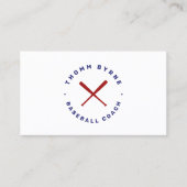 野球コーチクロスこうもりブルーレッドビジネスカード 名刺 (正面)