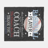 野球コーチサンキューギフトブランケット フリースブランケット (正面(横))