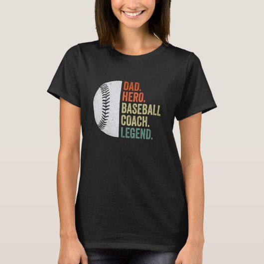野球コーチパパ父の日パパ野球 Tシャツ (正面)