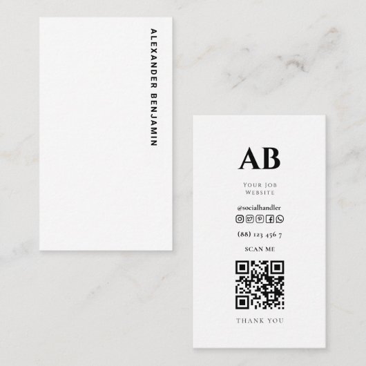 野球コーチフォトQRコードビジネスカード 名刺 (正面/裏面)