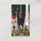 野球コーチフォトQRコードビジネスカード 名刺 (正面)