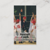 野球コーチフォトQRコードビジネスカード 名刺 (正面)