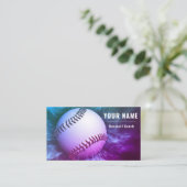 野球コーチホログラフィック未来的ピンクネオン 名刺 (スタンド正面)