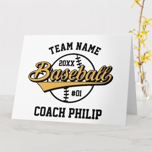 野球コーチ引退チームママプレーヤーギフト カード (黄色い花)
