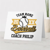 野球コーチ引退チームママプレーヤーチームギフト カード (正面)