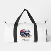 野球コーチ選手のヘルメット名または自身の文字 ダッフルバッグ (正面)