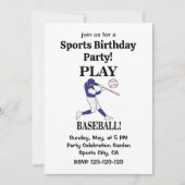 野球コーチ選手スポーツ誕生日パーティー 招待状 (正面)