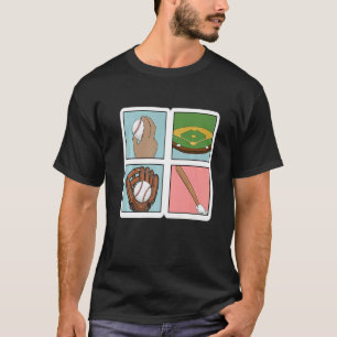 野球コーチ選手チームスポーツこうもり及びボールパス Tシャツ