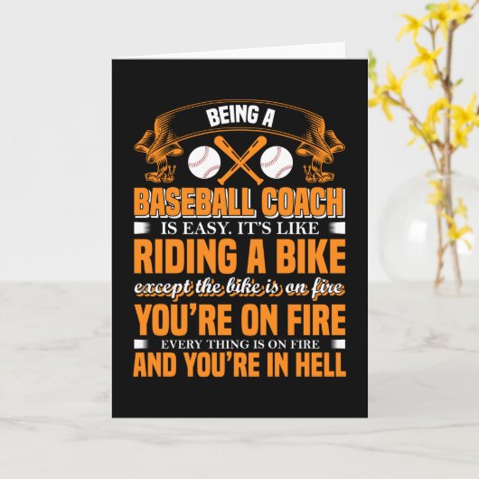 野球コーチ カード (黄色い花)