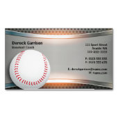 野球コーチ |プロフェッショナル マグネット名刺 (正面)