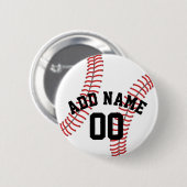 野球コーチ – モダンスケッチ名番号 缶バッジ (正面&裏面)