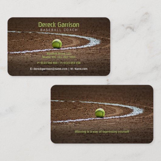 野球コーチ |野球場 名刺 (正面/裏面)