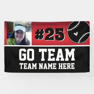 野球ゴーチーム1枚の写真赤いバナー 横断幕