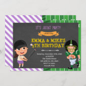 野球サッカー合同パーティー 招待状 (正面/裏面)