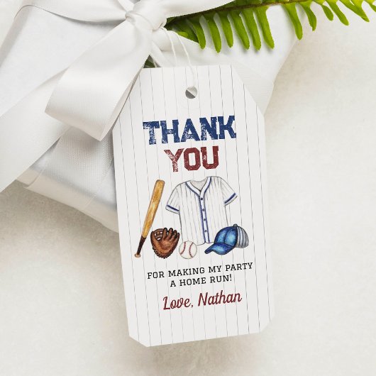 野球サンキューラベル誕生会 ギフトタグ