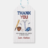 野球サンキューラベル誕生会 ギフトタグ (正面)