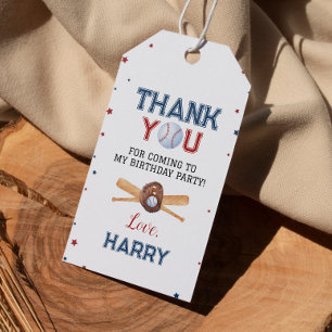 野球サンキューラベル誕生日ベビーシャワー ギフトタグ