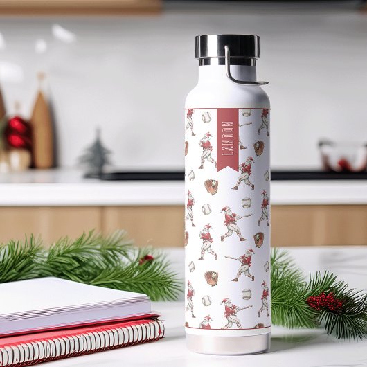 野球サンタのクリスマスパーソナルグッズ ウォーターボトル