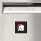 野球サンタハットメンズボーイズのクリスマスクリスマス マグネット (インサイチュ (食洗機))