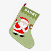 野球サンタ ラージクリスマスストッキング (正面 (吊り時))