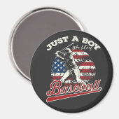 野球サークルが大好きな男の子 マグネット (正面/裏面)