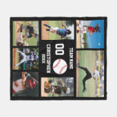 野球シニアの夜 スポーツの思い出 フリースブランケット (正面(横))