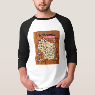 野球シャツ – ウィスコンシン晩餐会の地図 Tシャツ