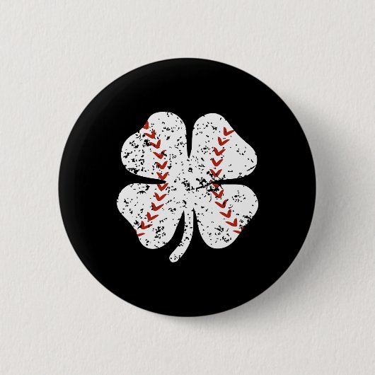 野球シャムロックSt patricks day投手打者B 缶バッジ (正面)