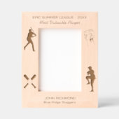 野球シルエット最優秀選手賞 レーザー彫刻フレーム (正面)