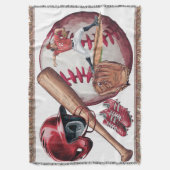 野球シーズンのメンズベーシックTシャツ スローブランケット (正面縦)