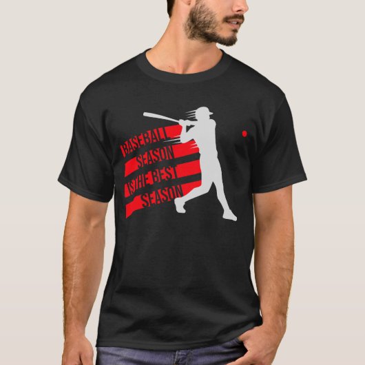 野球シーズンは最高の季節 野球ファン スポーツ ゲーム Tシャツ (正面)