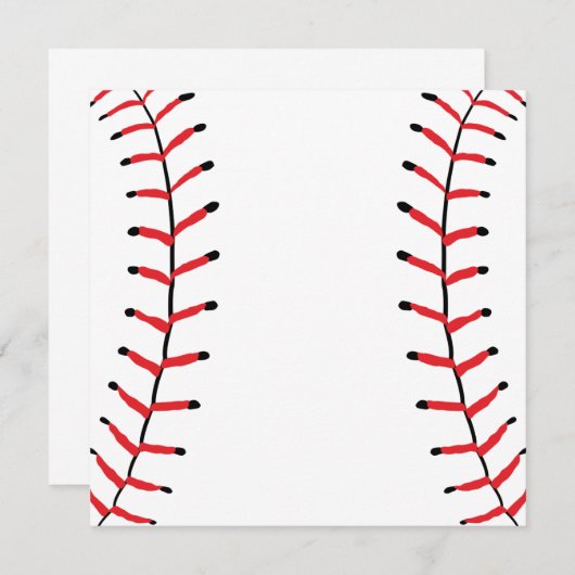 野球シームスポーツスタイル野球テーマ 招待状 (正面/裏面)