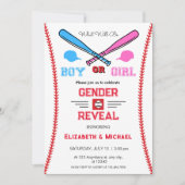 野球ジェンダーのリビール招待状 招待状 (正面)