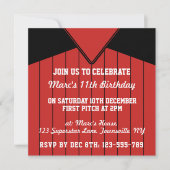 野球ジャージー主題パーティー招待状テンプレート 招待状 (正面)